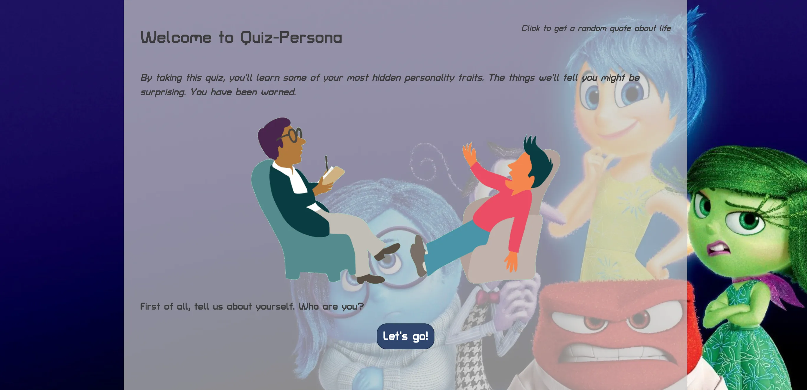 Personality Quiz Website